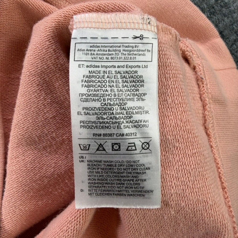 Adidas Originals Trefoil Sweatshirt Salmon Pink Crewneck Womens Medium‎ Raglan - Picture 6 of 10